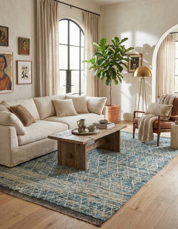 5' 8 x 7' 11 Hand Knotted Moroccan Wool Rug