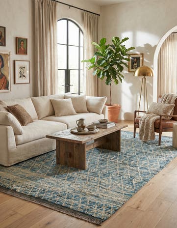5' 8 x 7' 11 Hand Knotted Moroccan Wool Rug