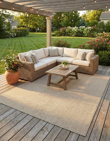 9' x 12' Easy-Clean Solid Indoor / Outdoor Rug