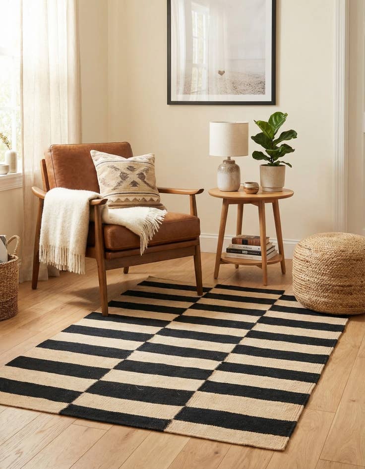 Detail image of 2' 8 x 3' 11  Hand Woven Kilim Modern Wool Rug