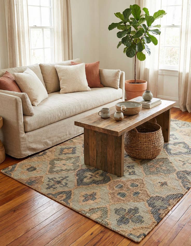 Detail image of 5' 1 x 8'  Hand Woven Kala Handwoven Jute Rug