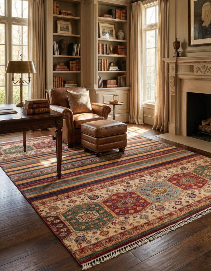 Detail image of 6' 9 x 9' 9  Hand Knotted Ariana Ziegler Rug