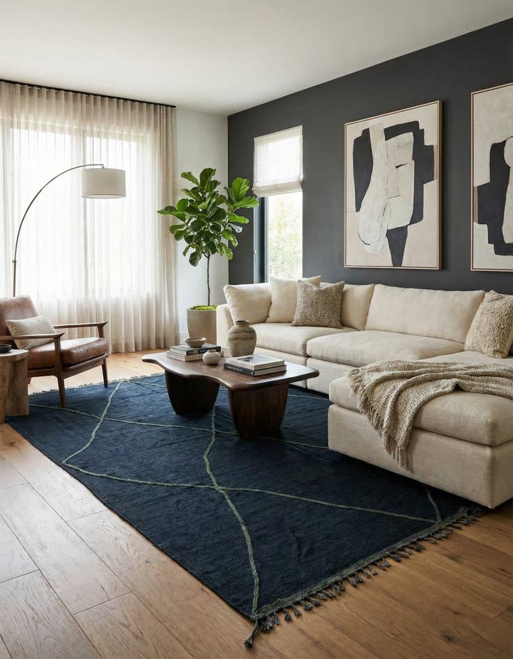 Detail image of 6' 5 x 10' 1  Hand Woven Kilim Modern Wool Rug