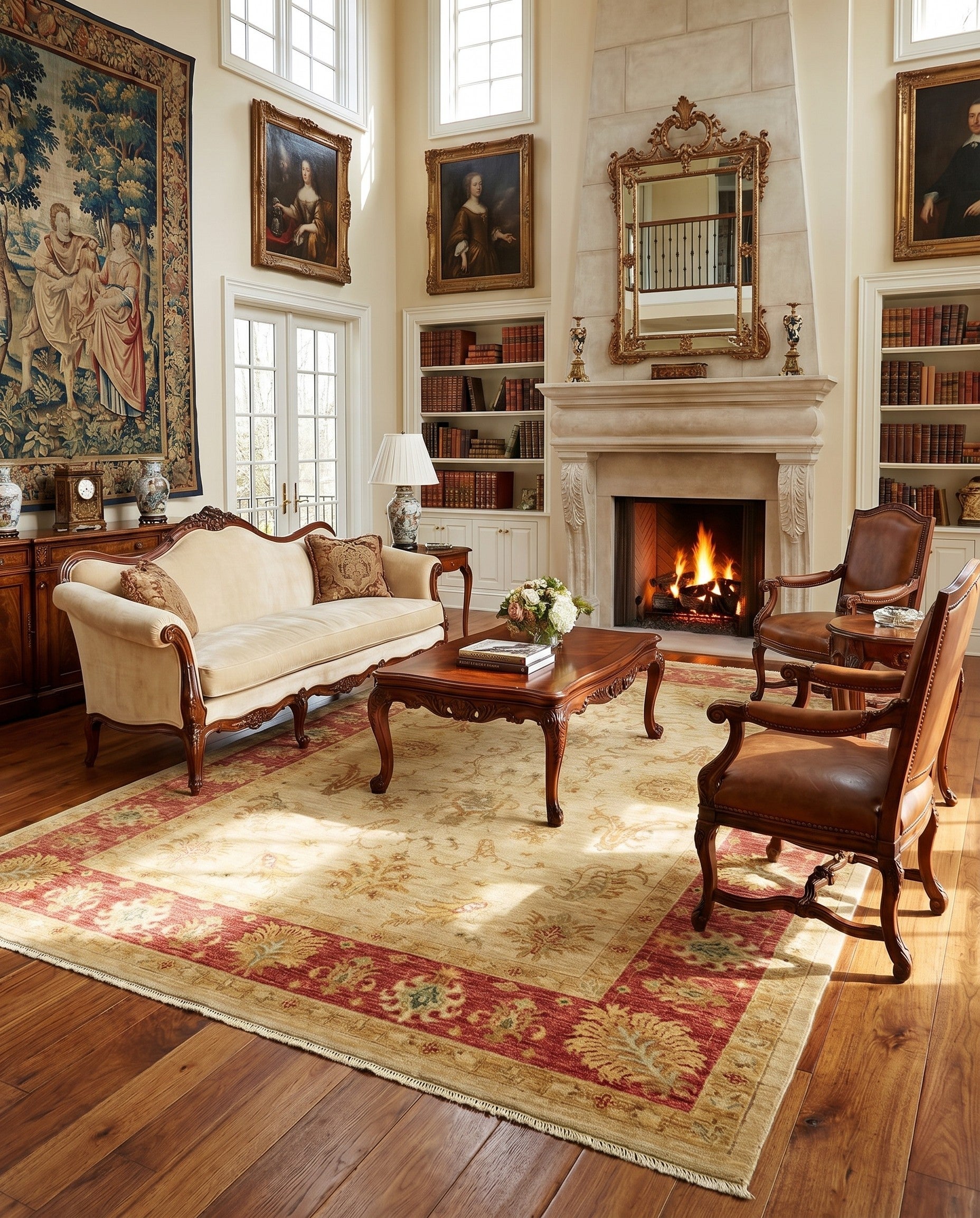 5' 9 x 8' 1 Hand Knotted Peshawar Ziegler Rug