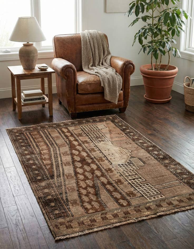 Detail image of 3' x 4' 4  Hand Knotted Ultra Vintage Persian Wool Rug