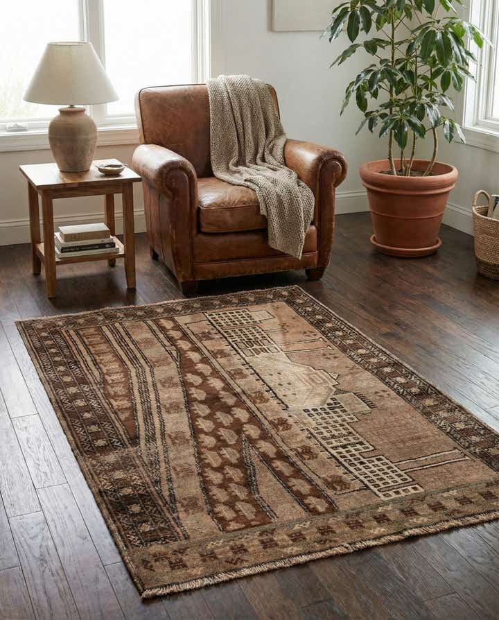 3' x 4' 4 Hand Knotted Ultra Vintage Persian Wool Rug