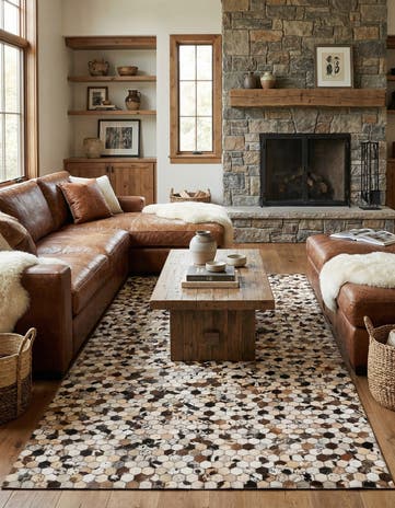 5' x 8' 2 Cowhide Rug