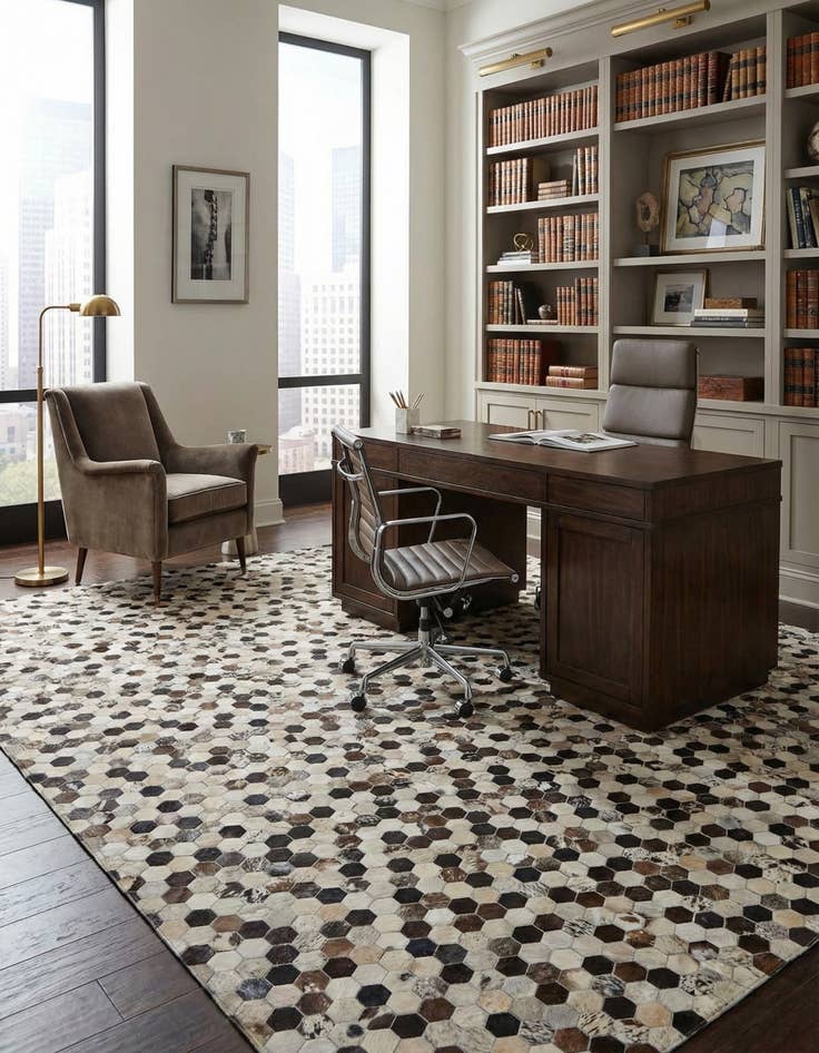 Detail image of  8' x 10' Cowhide Leather Rug