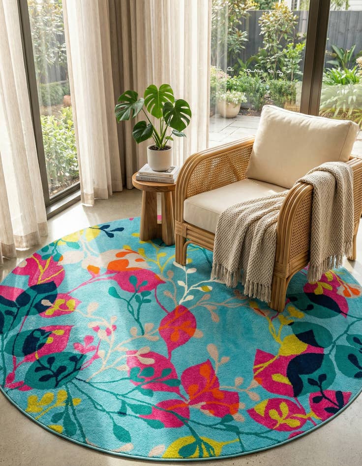 Detail image of  7' x 7' Azalea Round Rug