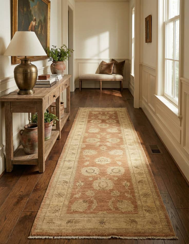 Detail image of 2' 10 x 10'  Hand Knotted Peshawar Ziegler Runner Rug