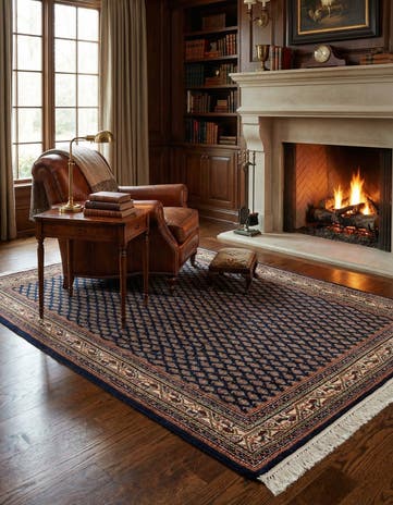 4' x 6' 1 Hand Knotted Mir Wool Rug