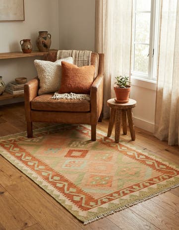 3' x 4' 10 Hand Woven Kilim Waziri Wool Rug