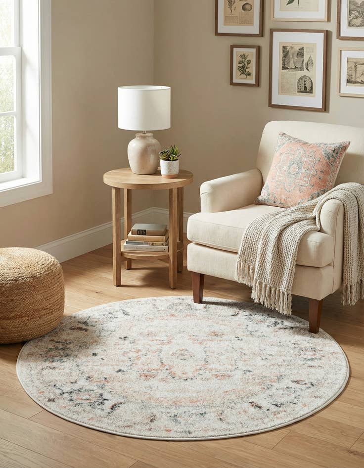 Detail image of 3' x 3' Madeline Vintage Round Rug