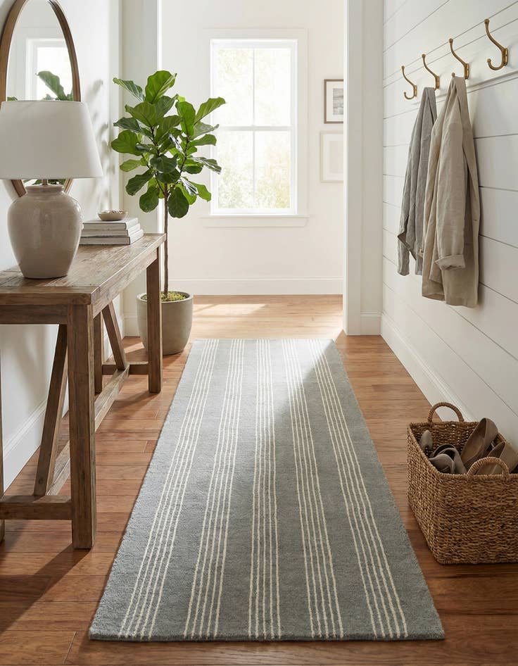 Detail image of 2' 7 x 8' Jill Zarin Striped Wool Runner Rug