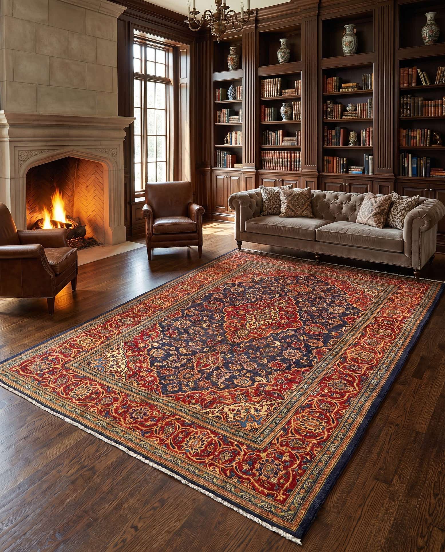 205cm x 315cm Kashan Wolle Teppich