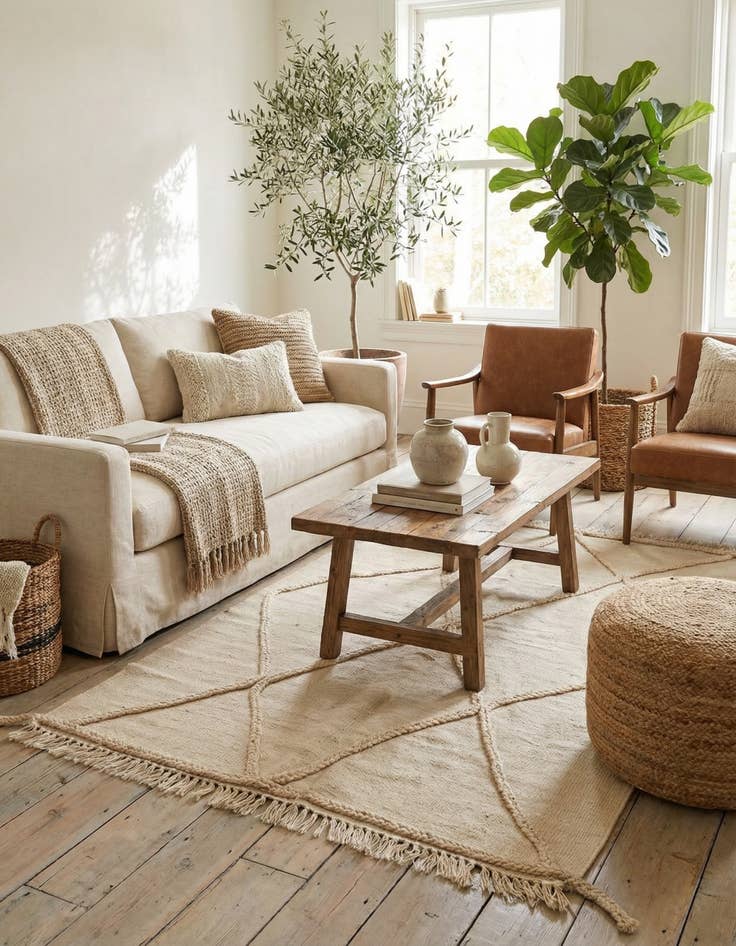 Detail image of  3' 5 x 5'  Hand Knotted Moroccan Wool Rug