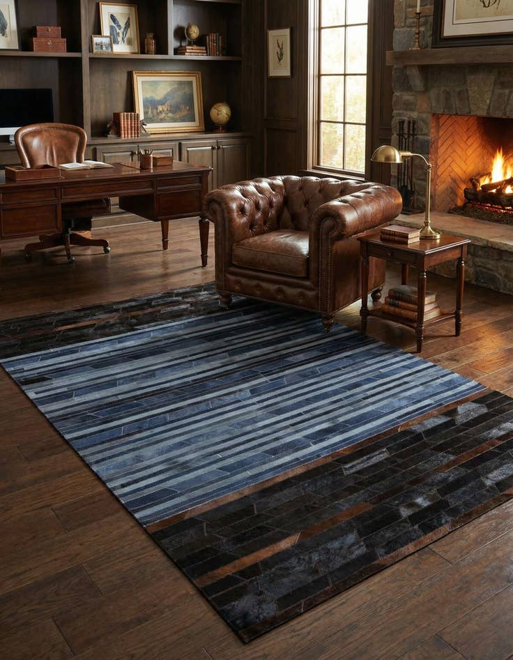 Detail image of 5' 1 x 7' 10 Cowhide Leather Rug