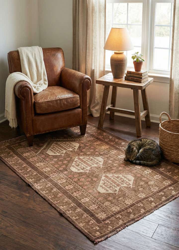 3' x 4' 6 Hand Knotted Ultra Vintage Persian Wool Rug
