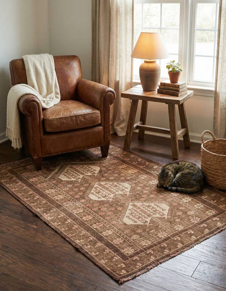 Detail image of 3' x 4' 6  Hand Knotted Ultra Vintage Persian Wool Rug