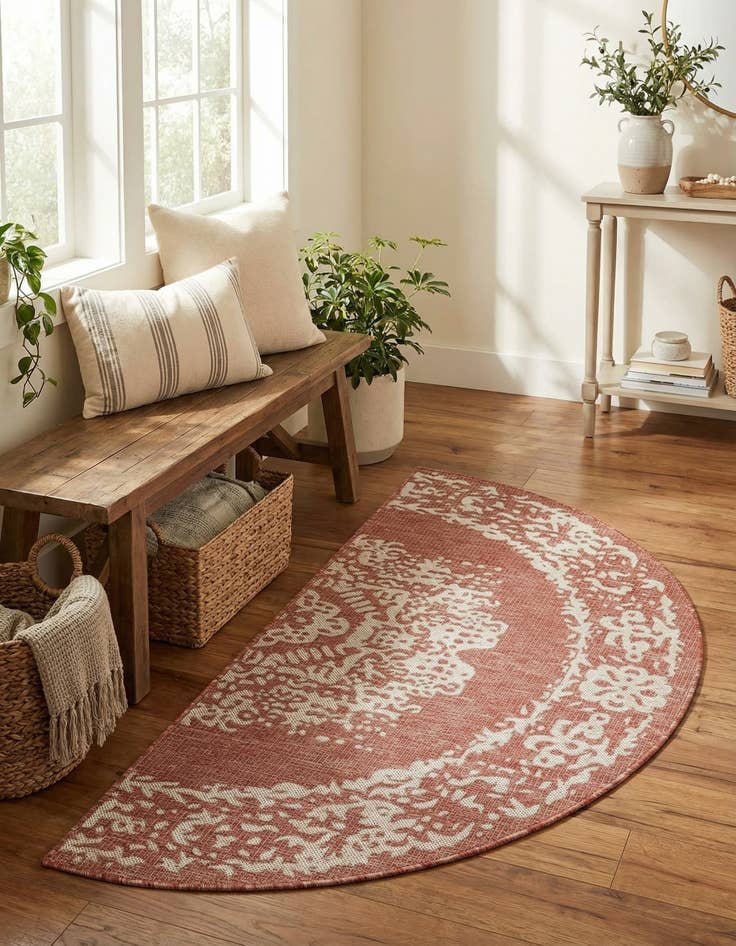 Detail image of 3' x 6'  Washable Traditional Indoor / Outdoor Hearth Rug