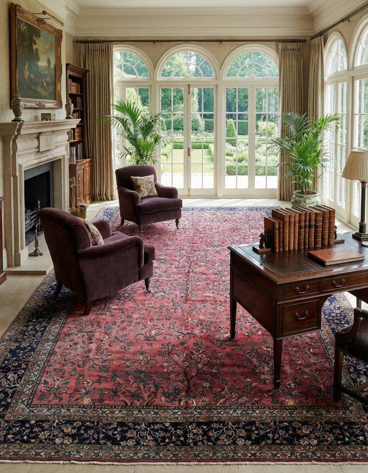 Detail image of 16' 7 x 26' 7  Hand Knotted Sarough Persian Wool Rug