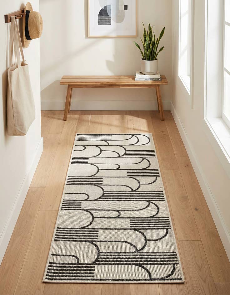Detail image of  2' x 5' 3  Washable Modern Indoor / Outdoor Runner Rug