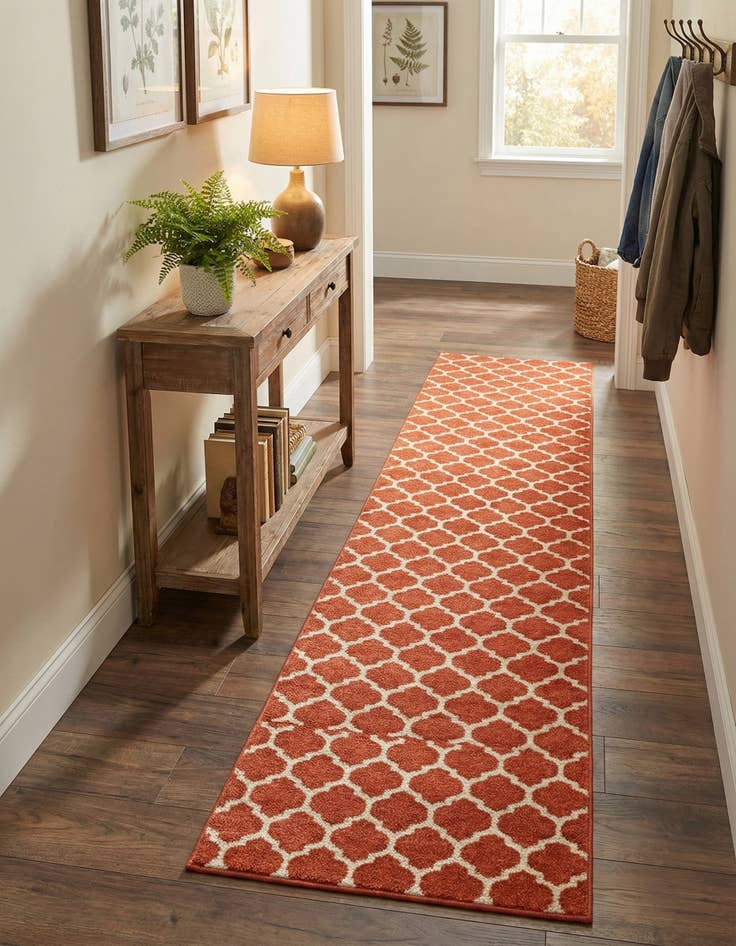Detail image of  2' 7 x 16' 5 Lattice Runner Rug