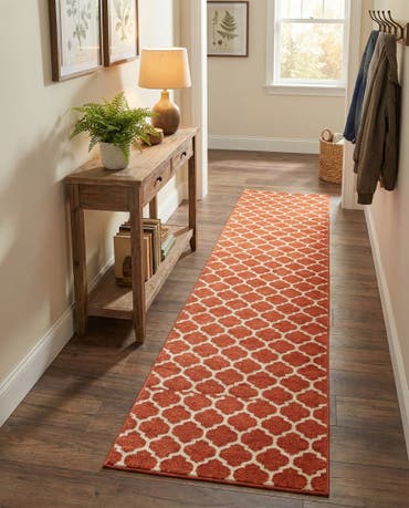  2' 7 x 16' 5 Lattice Runner Rug