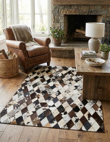 4' x 5' 10 Cowhide Stocks Rug