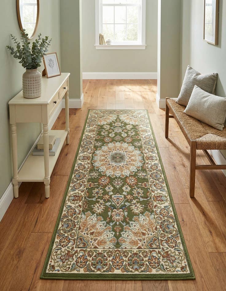 Detail image of 2' x 5' 1  Washable Traditional Indoor / Outdoor Runner Rug