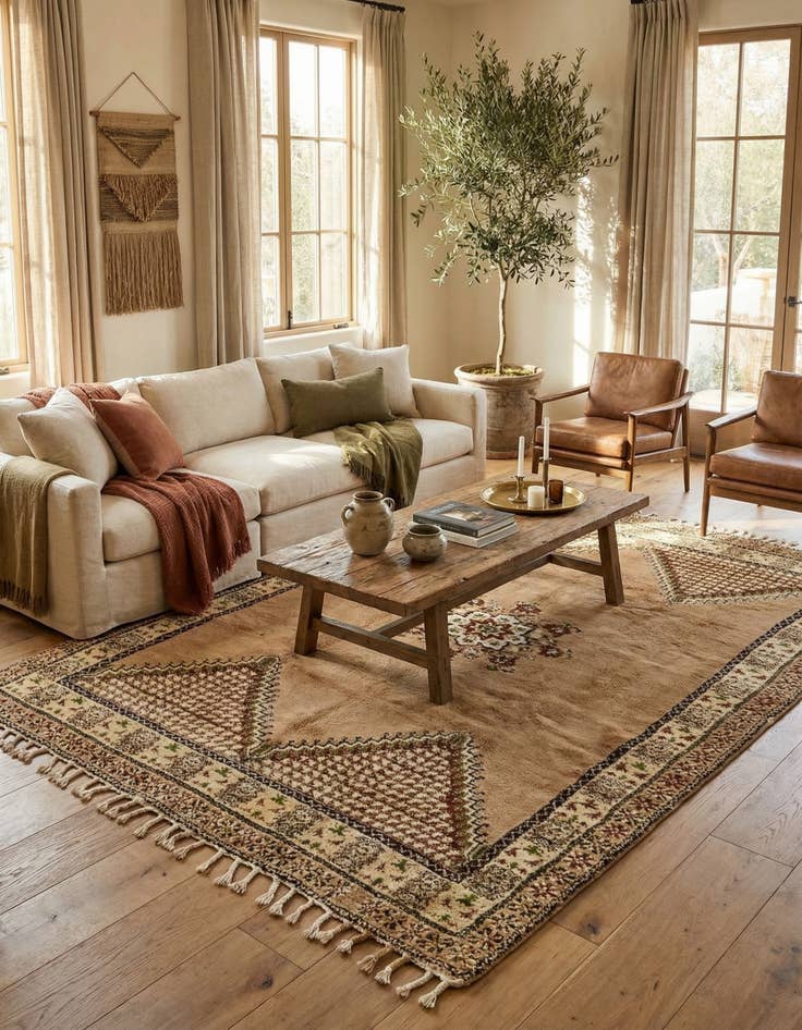 Detail image of 8' x 12' 1 Hand Knotted Moroccan Wool Rug