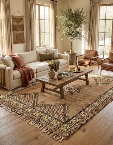 8' x 12' 1 Hand Knotted Moroccan Wool Rug