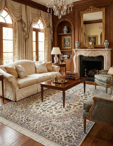 5' 6 x 8' 1 Hand Knotted Nain Persian Rug