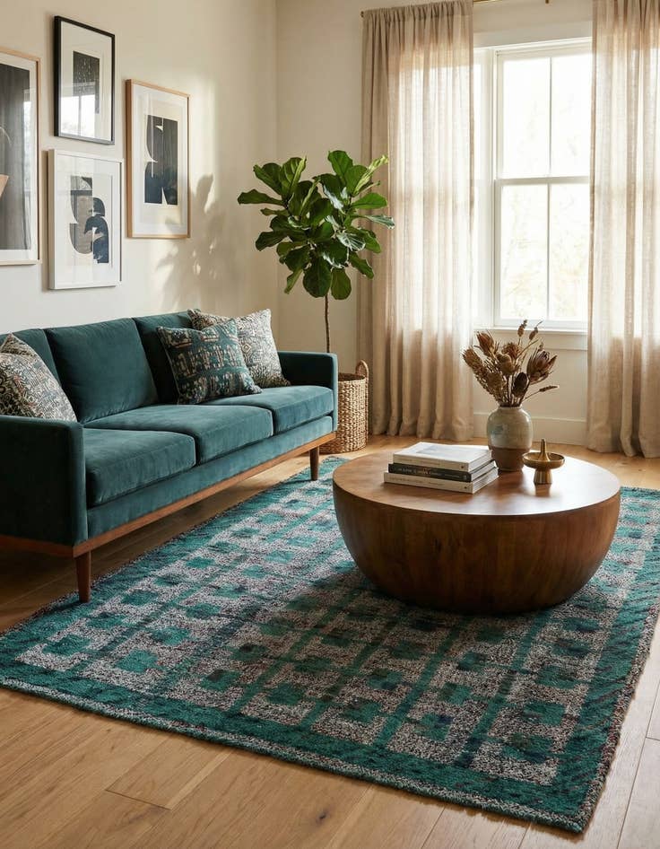 Detail image of 5' x 6' 8  Hand Knotted Darya Wool Rug