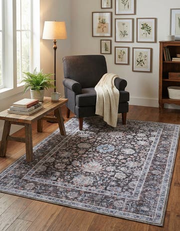 Pecan Brown Washable Yara Rug