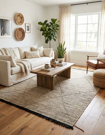 6' x 7' 10 Hand Knotted Moroccan Wool Rug