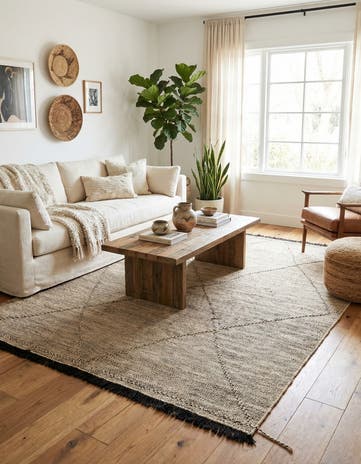 6' x 7' 10 Hand Knotted Moroccan Wool Rug