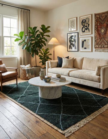 5' 5 x 8' 2 Hand Knotted Moroccan Wool Rug