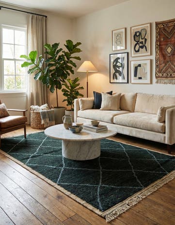 5' 5 x 8' 2 Hand Knotted Moroccan Wool Rug