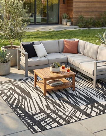9' x 12' Easy-Clean Modern Indoor / Outdoor Rug