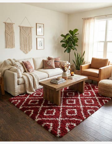 5' 3 x 8' Trellis Shag Rug