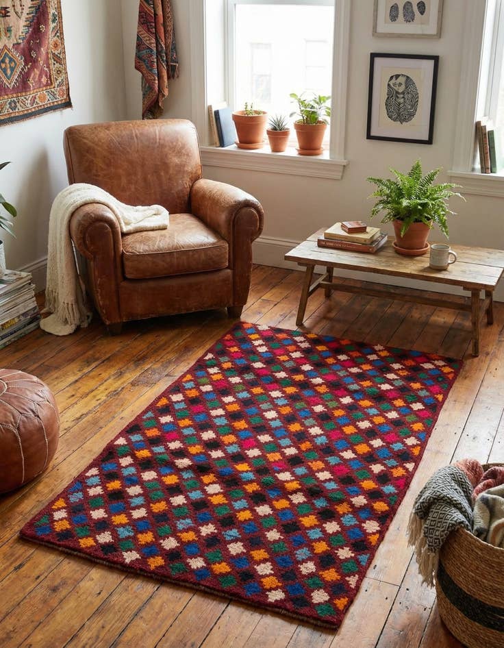 Detail image of 3' x 4' 7  Hand Knotted Balouch Wool Rug