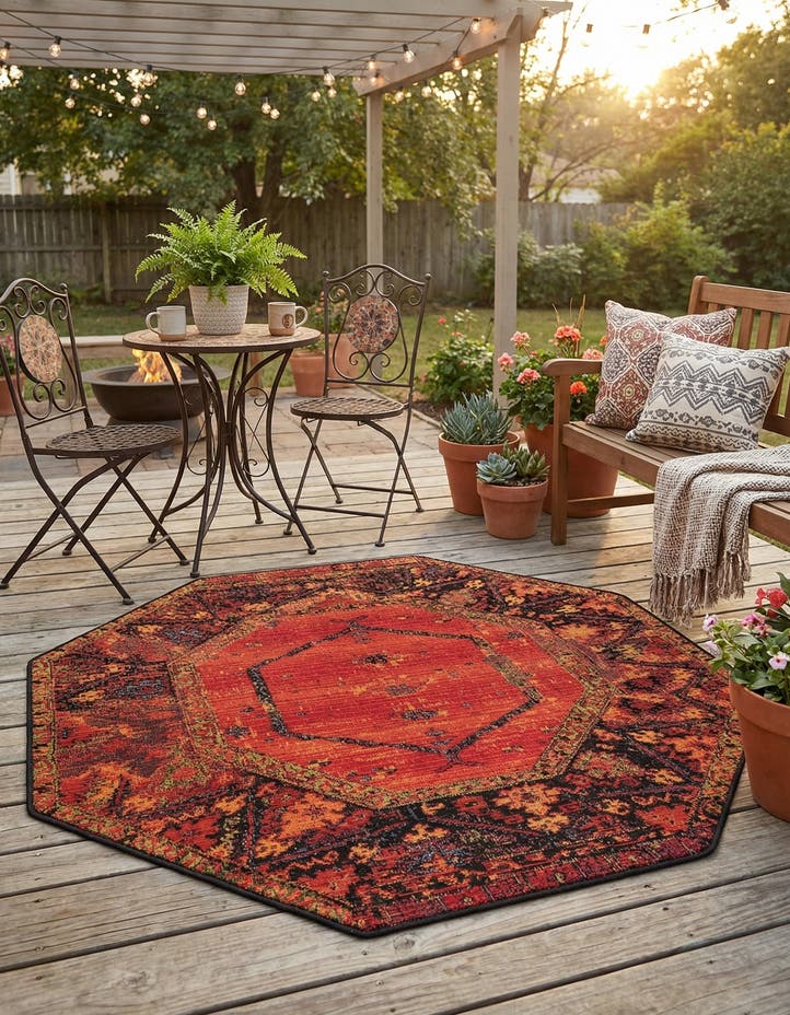 4' x 4' Easy-Clean Tribal Indoor / Outdoor...