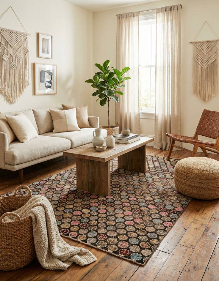 Detail image of 5' 10 x 8' 9  Hand Knotted Moroccan Wool Rug