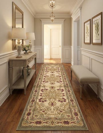 Cream Classic Aubusson Runner Rug