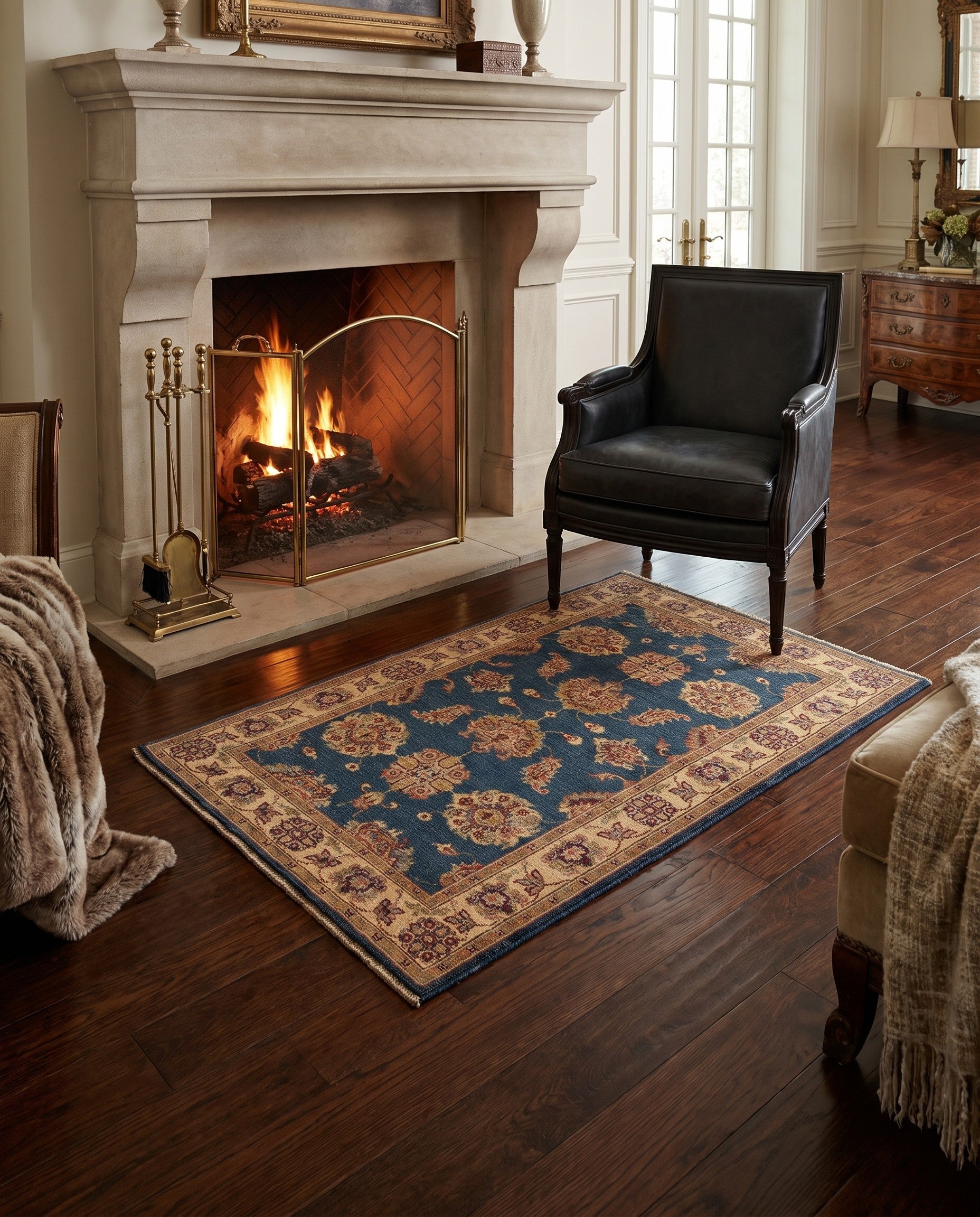 3' 1 x 4' 10 Hand Knotted Ziegler Rug