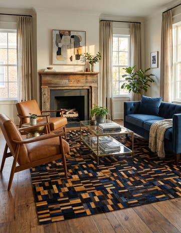 5' x 7' 11 Cowhide - Patchwork Rug