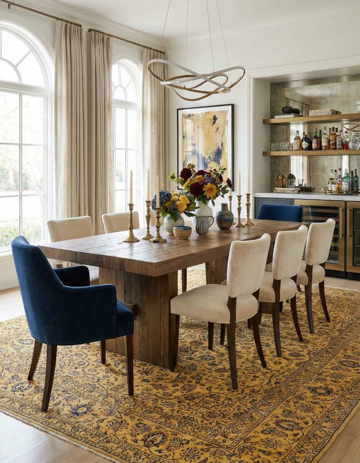 Detail image of 7' 10 x 11' 11  Hand Knotted Kashan Persian Wool Rug