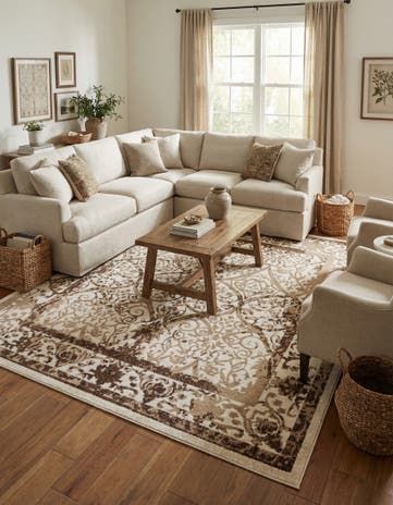 Beige Vista Square Rug