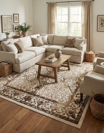 Beige Vista Square Rug